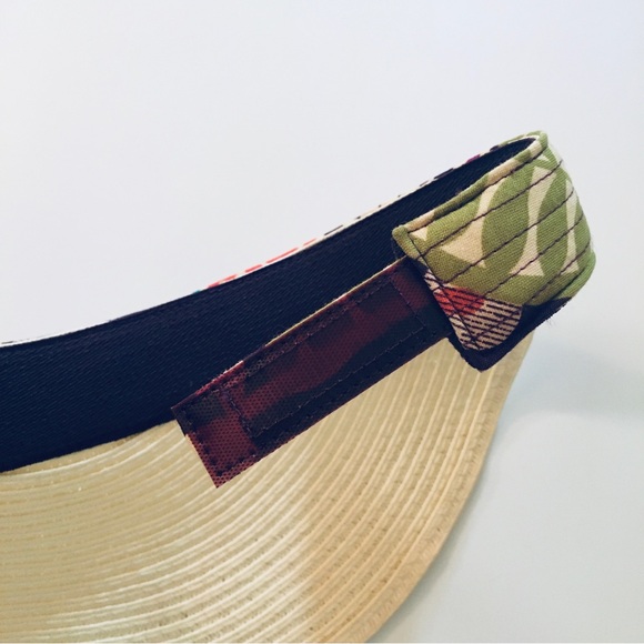 Vera Bradley Retired Plum Crazy Straw Visor Adjustable Sun Hat - Picture 15 of 15